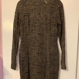 Olive green mid calf dress.